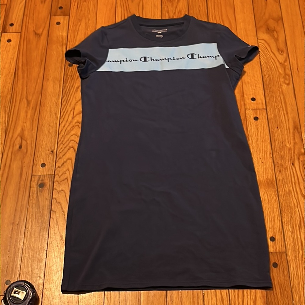 Champion T-Shirt Dress Navy Blue Size Small